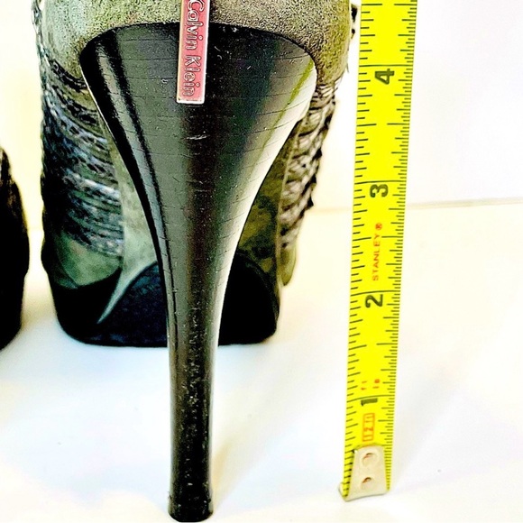 Calvin Klein Grey Suede Strappy Peep-Toe Stiletto - Picture 6 of 10